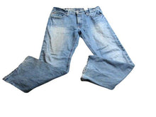 Load image into Gallery viewer, ARIAT Jeans Adult 38x32 Blue Denim Straight Leg Destroyed Thrash Rugged Mens