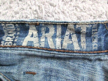 Load image into Gallery viewer, ARIAT Jeans Adult 38x32 Blue Denim Straight Leg Destroyed Thrash Rugged Mens