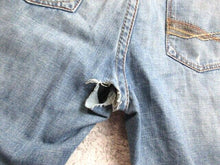 Load image into Gallery viewer, ARIAT Jeans Adult 38x32 Blue Denim Straight Leg Destroyed Thrash Rugged Mens