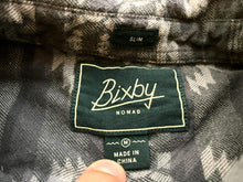 Load image into Gallery viewer, Bixby Nomad Shirt Adult Medium Gray Aztec Pocket Button Up Casual Slim Fit Mens