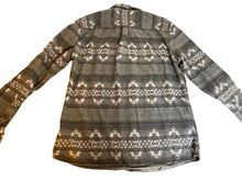 Load image into Gallery viewer, Bixby Nomad Shirt Adult Medium Gray Aztec Pocket Button Up Casual Slim Fit Mens