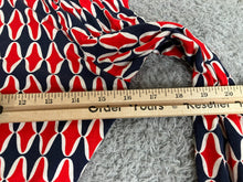 Load image into Gallery viewer, Boden Shirt Women 6 Red Navy Geometric Elodie Jersey Wrap Blouse Stretch Viscose