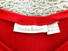 Load image into Gallery viewer, Jessica Roberts Shirt Womens Large Ribbed Knit V-Neck Slit Blouse Casual Ladies