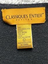 Load image into Gallery viewer, Classiques Entier Sweater Womens Large Black Wool Rayon Silk Beaded Zip Petites