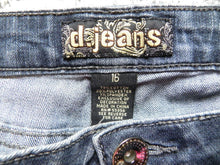 Load image into Gallery viewer, D. Jeans Womens 16 (36x29) Medium Wash Rhinestone Pockets Spandex Denim Ladies