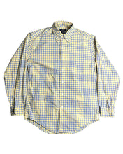 Load image into Gallery viewer, Brooks Brothers 346 Shirt Adult Small Yellow Blue Button Up Grid Checkered Mens