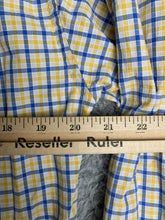 Load image into Gallery viewer, Brooks Brothers 346 Shirt Adult Small Yellow Blue Button Up Grid Checkered Mens