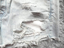 Load image into Gallery viewer, American Eagle Shorts Womens 4 30 Waist Destroyed Cheeky Denim Light Wash Ladies