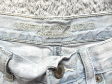 Load image into Gallery viewer, American Eagle Shorts Womens 4 30 Waist Destroyed Cheeky Denim Light Wash Ladies