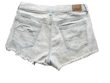 Load image into Gallery viewer, American Eagle Shorts Womens 4 30 Waist Destroyed Cheeky Denim Light Wash Ladies