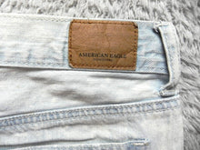 Load image into Gallery viewer, American Eagle Shorts Womens 4 30 Waist Destroyed Cheeky Denim Light Wash Ladies