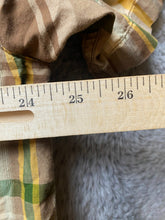 Load image into Gallery viewer, VTG Old Navy Shirt Adult Extra Large Brown Plaid Embroidered Floral Hawaiian Men