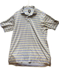 Load image into Gallery viewer, FJ FootJoy Shirt Adult Large Blue Spandex Methodist Embroidery Golf Polo Mens
