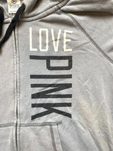 Load image into Gallery viewer, Victoria's Secret Sweatshirt Womens Large Gray Full Zip Love Pink Hoodie Fleece