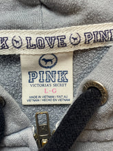 Load image into Gallery viewer, Victoria's Secret Sweatshirt Womens Large Gray Full Zip Love Pink Hoodie Fleece