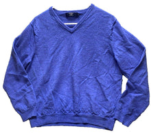 Load image into Gallery viewer, J Crew Sweater Womens Extra Large Blue Merino Wool V-Neck Oversized Pullover