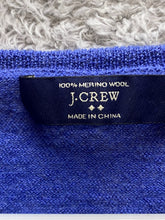 Load image into Gallery viewer, J Crew Sweater Womens Extra Large Blue Merino Wool V-Neck Oversized Pullover