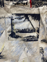 Load image into Gallery viewer, Keeler Bay Shirt Adult Medium AOP Lighthouse Sailing Boat Rayon Hawaiian Mens