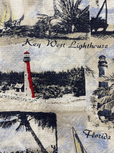 Load image into Gallery viewer, Keeler Bay Shirt Adult Medium AOP Lighthouse Sailing Boat Rayon Hawaiian Mens
