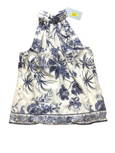 Load image into Gallery viewer, Antonio Melani Shirt Womens Medium Denim White Boho Peasant Halter MSRP $119 NWT
