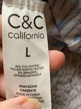 Load image into Gallery viewer, C&C California Sweater Womens Large Zebra Stripes V-Neck Spandex Stretch Ladies