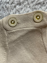 Load image into Gallery viewer, Banana Republic Sweater Womens Medium Taupe Navy Striped Nylon Spandex Ladies