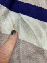 Load image into Gallery viewer, Banana Republic Sweater Womens Medium Taupe Navy Striped Nylon Spandex Ladies