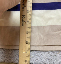 Load image into Gallery viewer, Banana Republic Sweater Womens Medium Taupe Navy Striped Nylon Spandex Ladies