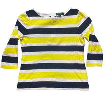 Load image into Gallery viewer, Lauren Ralph Lauren Shirt Womens Extra Large Navy Yellow Striped Boat Neck Lady
