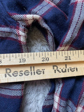 Load image into Gallery viewer, Rails Shirt Womens Medium Button Up Collared Rayon Plaid Navy Blue Blouse Ladies