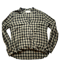 Load image into Gallery viewer, Anthropologie Cloth & Stone Shirt Womens Medium Wrap V-Neck Black Gray Viscose