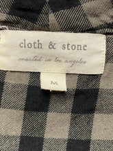 Load image into Gallery viewer, Anthropologie Cloth & Stone Shirt Womens Medium Wrap V-Neck Black Gray Viscose