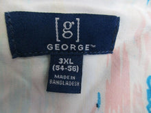 Load image into Gallery viewer, George Shirt Adult 3XL Hawaiian Aloha Palm Tree Sailboat AOP White Pink Teal Men