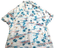 Load image into Gallery viewer, George Shirt Adult 3XL Hawaiian Aloha Palm Tree Sailboat AOP White Pink Teal Men