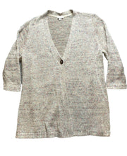 Load image into Gallery viewer, J Jill Sweater Womens Large Rainbow Pastel Cardigan Oversized Linen Nylon Blend