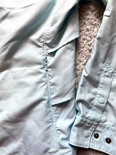 Load image into Gallery viewer, Duluth Trading Shirt Adult Small Aqua Blue Vented Fishing Mesh Snap Outdoor Mens