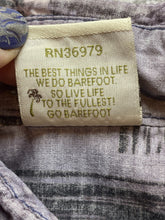 Load image into Gallery viewer, Go Barefoot Shirt Adult Small Gray AOP Hawaiian Tropical Aloha Button Up Mens