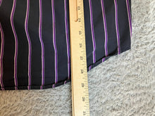 Load image into Gallery viewer, 7 Diamonds Shirt Adult 2XL XXL Black Purple Striped Button Up Casual Mens