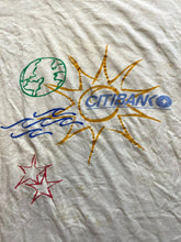 Load image into Gallery viewer, VTG Citibank Shirt Adult Medium Pale Yellow Single Stitch Earthy Earthcore 80s