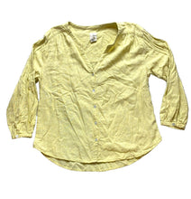 Load image into Gallery viewer, Anthropologie Joie Shirt Womens Medium Yellow Button Up Oversized Linen Rayon