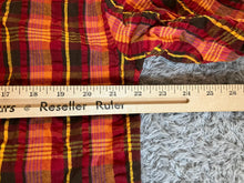 Load image into Gallery viewer, Anxious Shirt Adult Large Red Orange Yellow Plaid Button Up Colorful Camp Mens