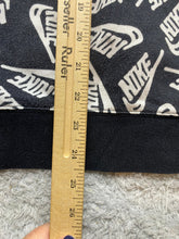 Load image into Gallery viewer, Nike Sweatshirt Adult Medium Black White Hoodie Allover Print Fleece Swoosh Mens