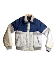 Load image into Gallery viewer, VTG Current Seen Jacket Adult Small Blue Ivory Zip Up Snap Ski Snow Coat Mens