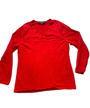 Load image into Gallery viewer, Tommy Hilfiger Sweater Womens Large Red V-Neck Outerwear Pullover Knit Ladies