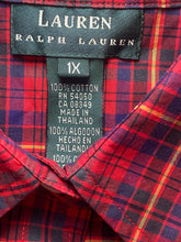Load image into Gallery viewer, Lauren Ralph Lauren Shirt Womens 1X Red Green Tartan Plaid Button Up Plus Ladies