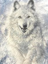 Load image into Gallery viewer, The Mountain Shirt Adult Large Blue Gray Tie Dye Collin Bogle Snow Wolf AOP Mens