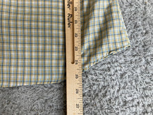 Load image into Gallery viewer, VIJAY Shirt Adult Small Yellow Blue White Plaid Button Up Stiching Casual Mens
