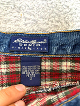 Load image into Gallery viewer, Eddie Bauer Jeans Womens 12 (30x27.5) Blue Straight Petite Flannel Lined Denim