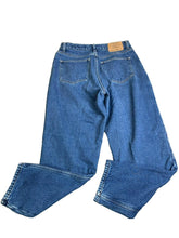 Load image into Gallery viewer, Eddie Bauer Jeans Womens 12 (30x27.5) Blue Straight Petite Flannel Lined Denim