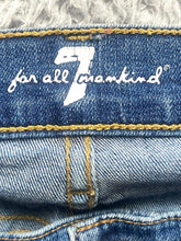 Load image into Gallery viewer, 7 For All Mankind Jeans Womens 29x29.5 Whiskered Skinny Spandex Stretch Denim